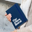 Carnet de note bleu « Fier d’être libéral »